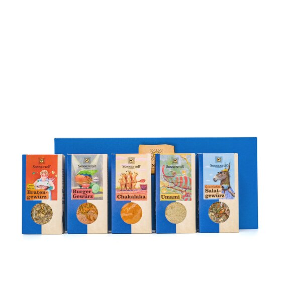 Würz dich um die Welt Geschenkkarton 31x14x6 cm bio